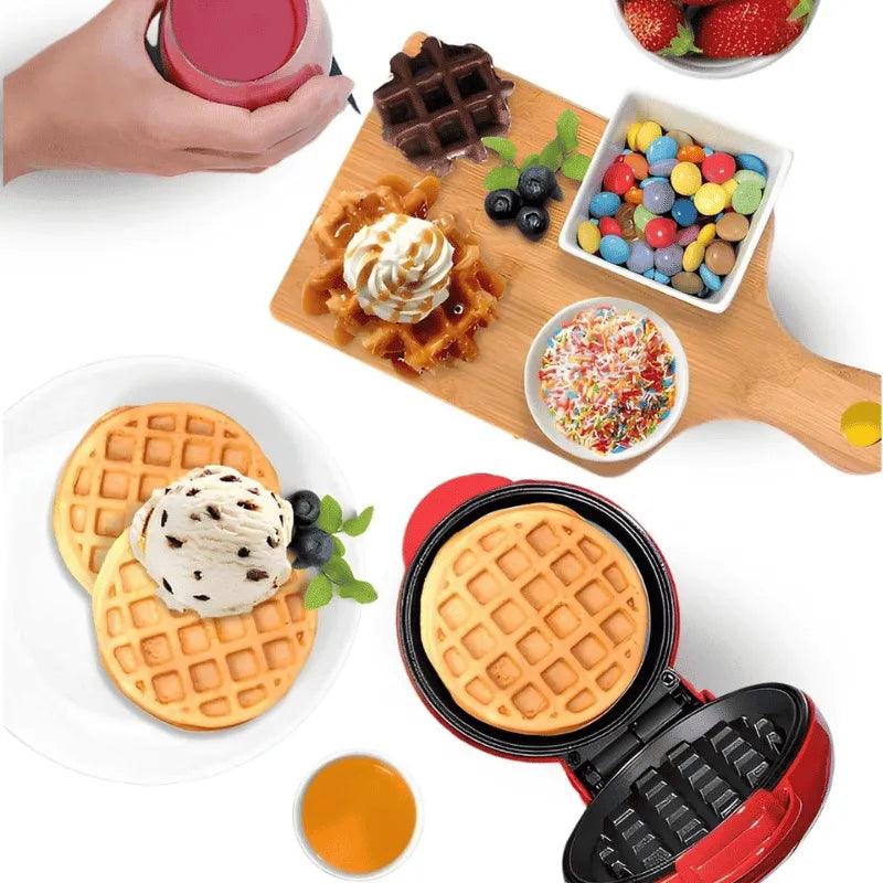Máquina de Waffle Elétrica Antiaderente — Prática, Rápida e Waffles Perfeitos em Minutos