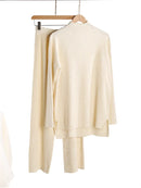 Conjunto de Tricô Canelado com Suéter Mullet Gola Alta e Calça Pantalona Modern Laura - OUTONO/INVERNO