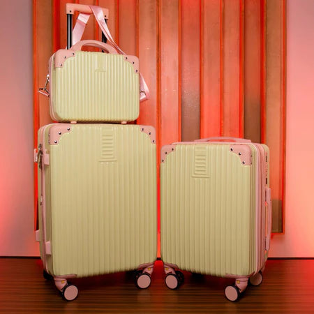 Kit com 2 Malas de Bordo + Frasqueira – Padrão ANAC | Cadeado Numérico | Rodinhas 360°