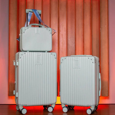 Kit com 2 Malas de Bordo + Frasqueira – Padrão ANAC | Cadeado Numérico | Rodinhas 360°