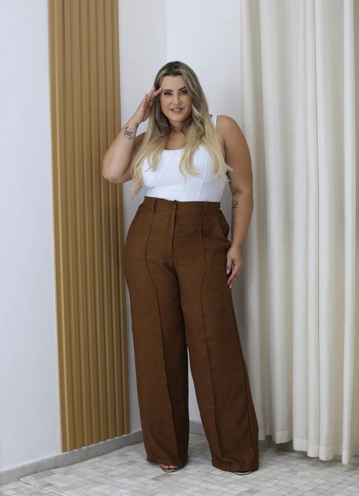 Calça Pantalona Linho