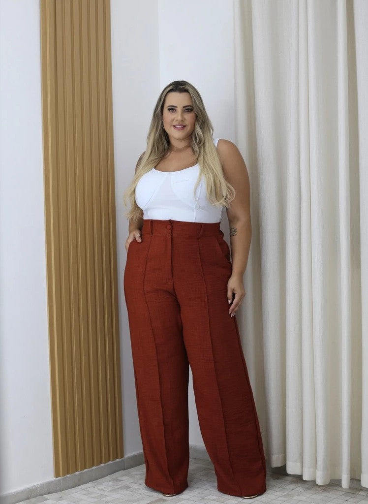 Calça Pantalona Linho