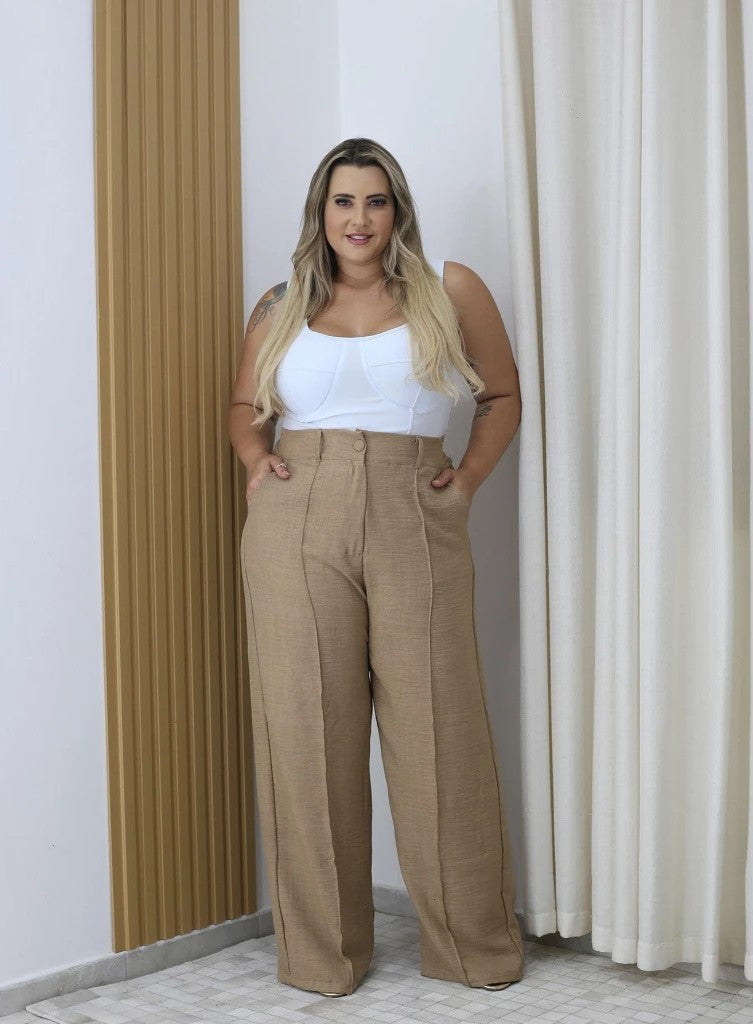 Calça Pantalona Linho