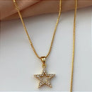 COLAR ESTRELA ZIRCÔNIA FOLHEADO A PRATA⭐️