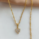 COLAR CORAÇÃO PEDRAS ZIRCÔNIAS FORMATOS FOLHEADO A OURO 18K⭐️