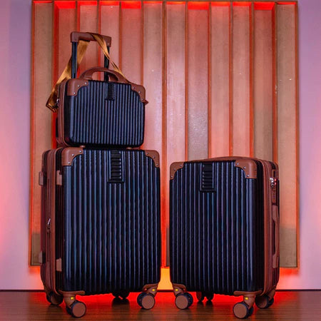 Kit com 2 Malas de Bordo + Frasqueira – Padrão ANAC | Cadeado Numérico | Rodinhas 360°