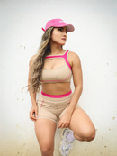 Conjunto Mia short poliamida zero transparência