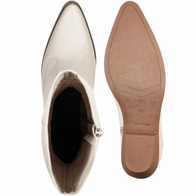 Bota Texana GiGiL Feminina Cano Alto Salto Médio Western Bordada