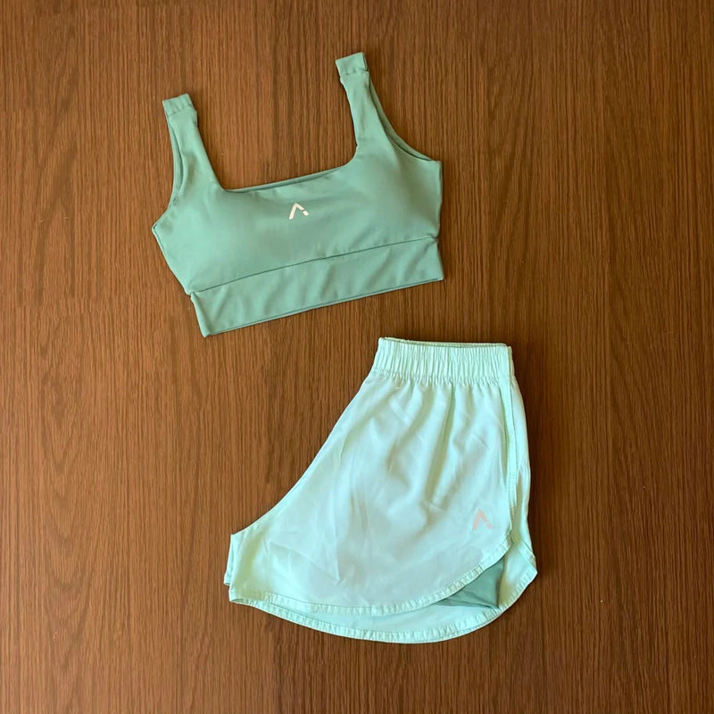 Conjunto Advance 2 peças   [Top com bojo + Short Duplo]