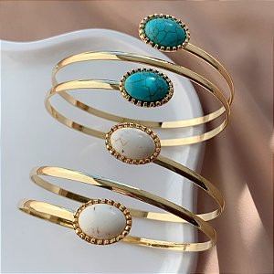 PULSEIRA / BRACELETE BOHO CHIC DOURADO BIJU