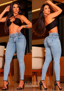 Calça Jeans Modeladora Super Lipo Empina Bumbum Cós Elástico - C450