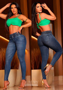 Calça Jeans Modeladora Super Lipo Empina Bumbum Cós Elástico - C450