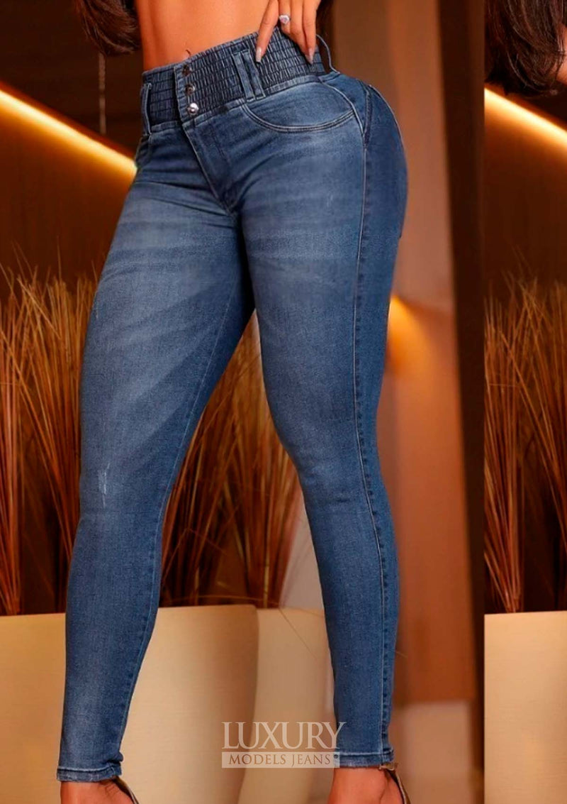 Calça Jeans Modeladora Super Lipo Empina Bumbum Cós Elástico - C450