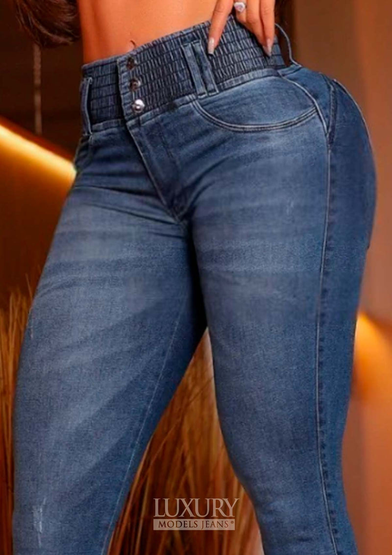 Calça Jeans Modeladora Super Lipo Empina Bumbum Cós Elástico - C450