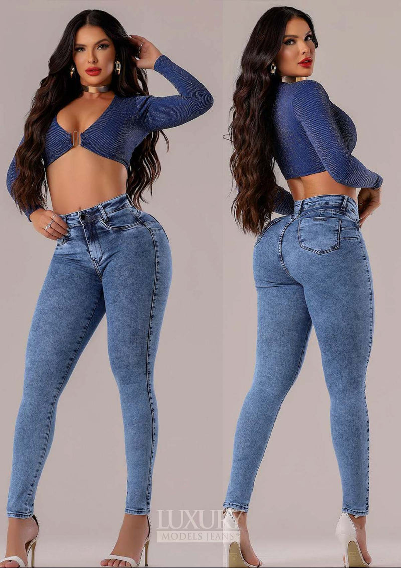 Calça Jeans Modeladora Lipo Empina Bumbum Cós Médio - C452