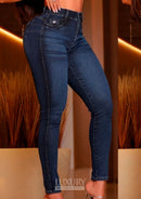 Calça Jeans Modeladora Lipo Empina Bumbum Cós Médio - C452