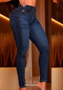 Calça Jeans Modeladora Lipo Empina Bumbum Cós Alto - C454