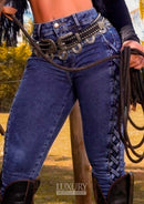 Calça Jeans Modeladora Lipo Empina Bumbum Com Detalhe Cós Médio - C457