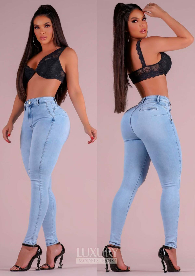 Calça Jeans Modeladora Lipo Empina Bumbum Cós Alto - C470