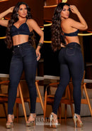 Calça Jeans Modeladora Lipo Empina Bumbum Cós Alto - C483