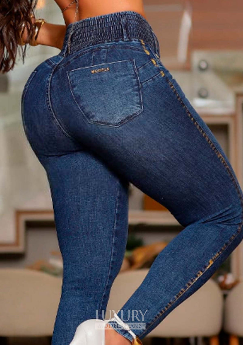 Calça Jeans Modeladora Super Lipo Empina Bumbum Cós Elástico - C510
