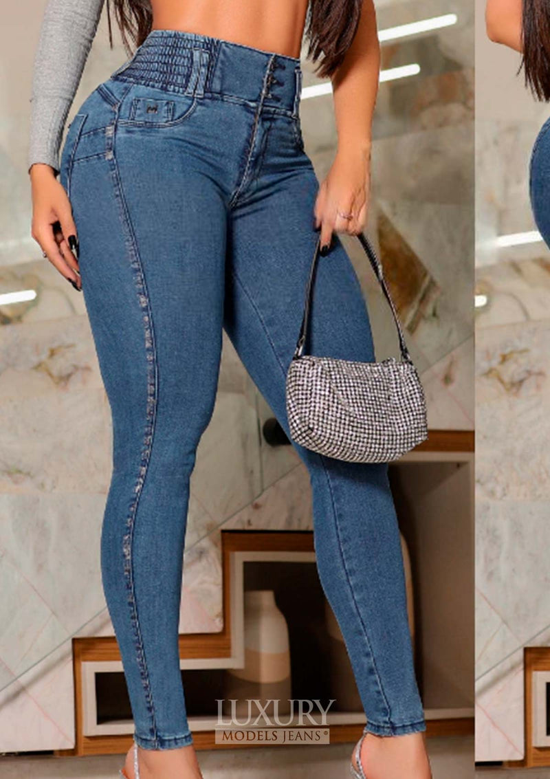 Calça Jeans Modeladora Super Lipo Empina Bumbum Cós Elástico - C510