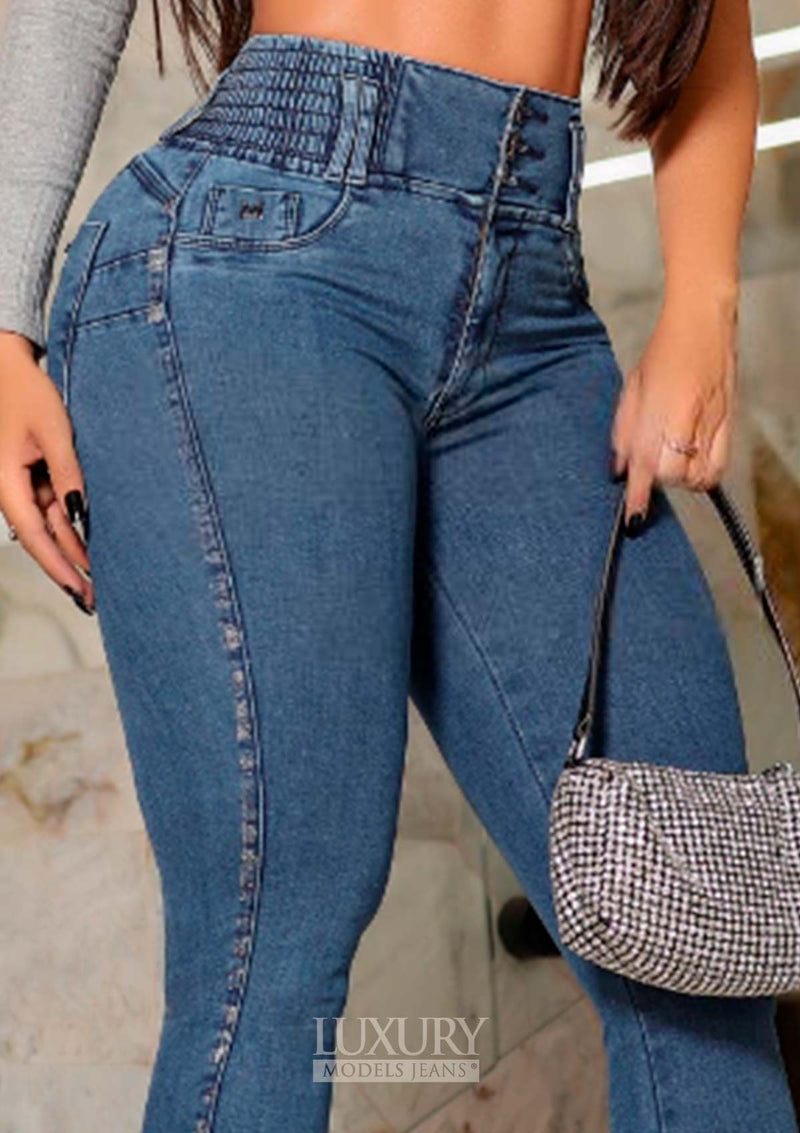 Calça Jeans Modeladora Super Lipo Empina Bumbum Cós Elástico - C510