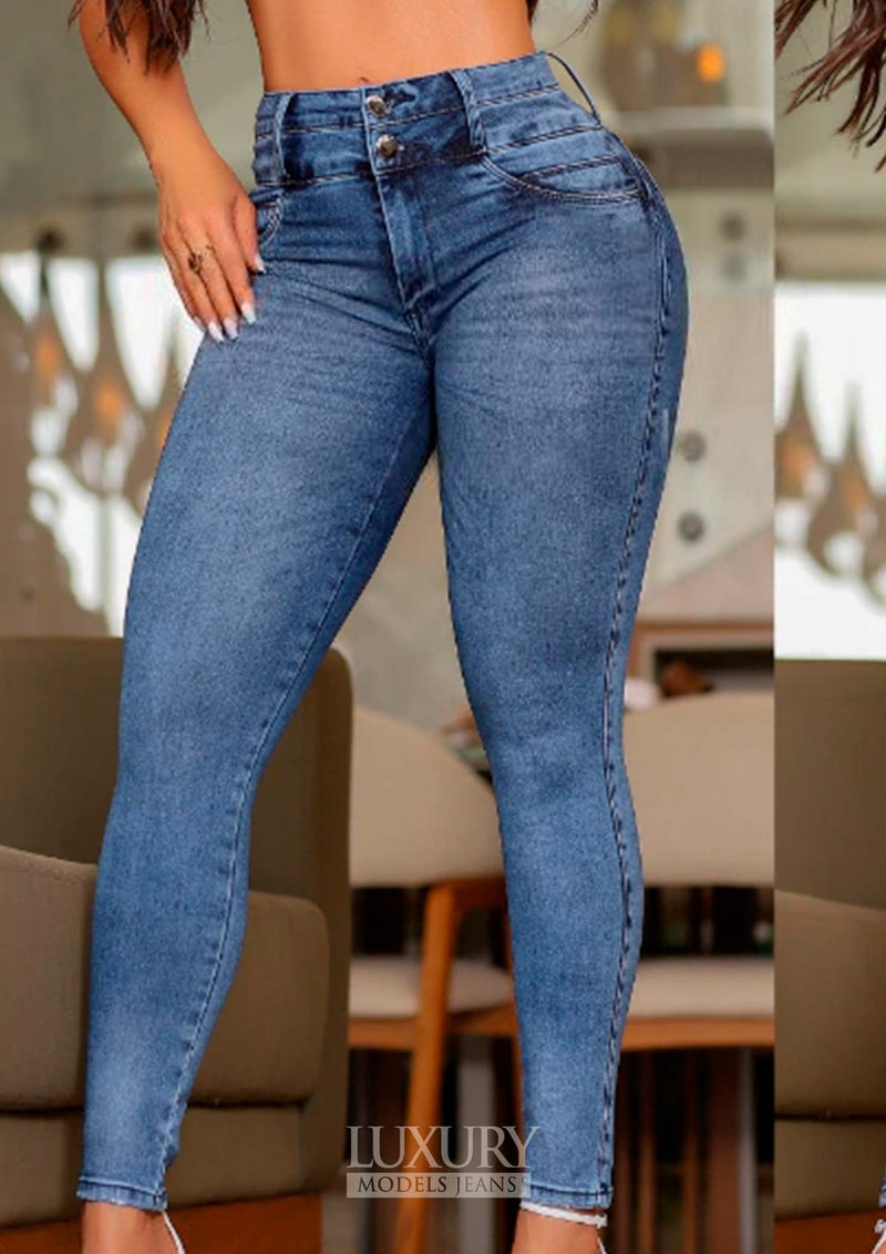 Calça Jeans Modeladora Super Lipo Empina Bumbum Cós Duplo - C551