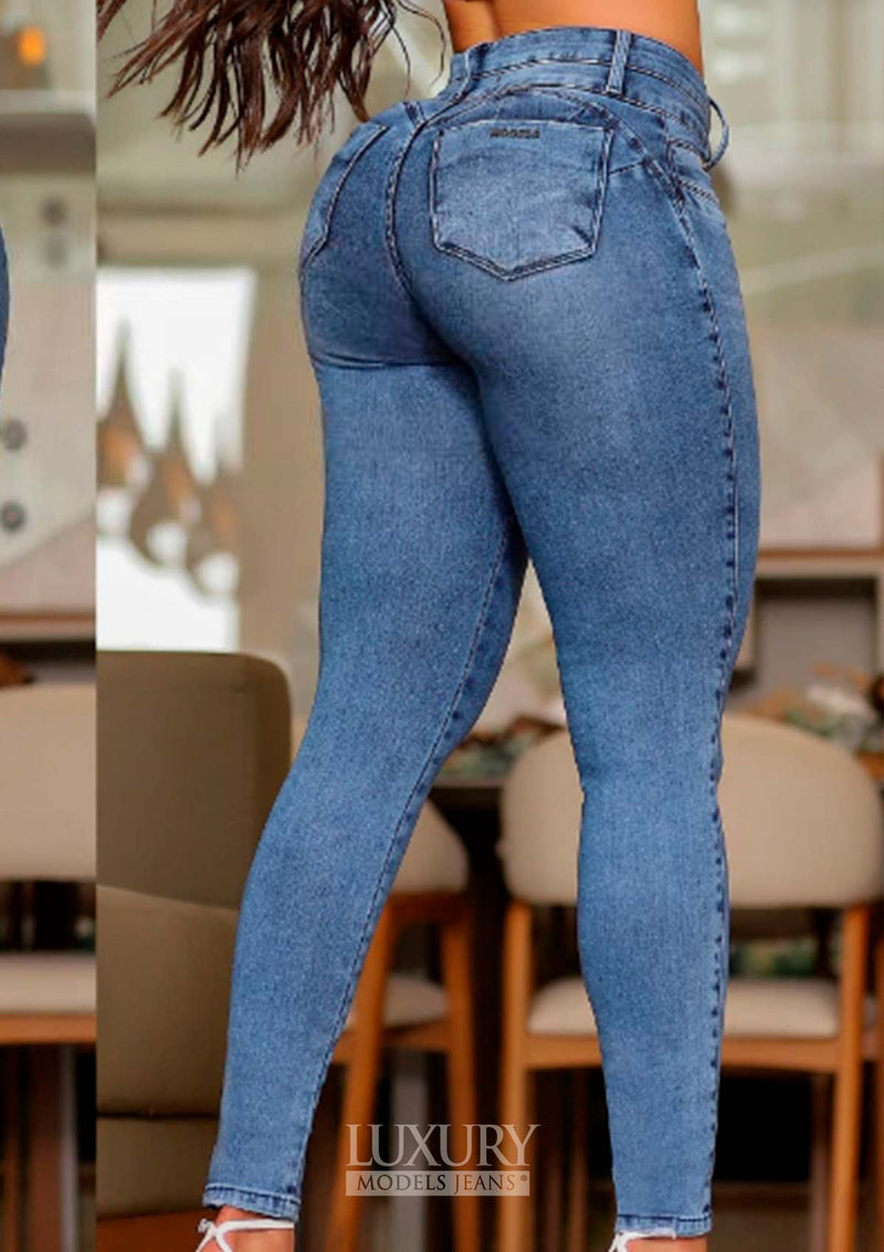Calça Jeans Modeladora Super Lipo Empina Bumbum Cós Duplo - C551
