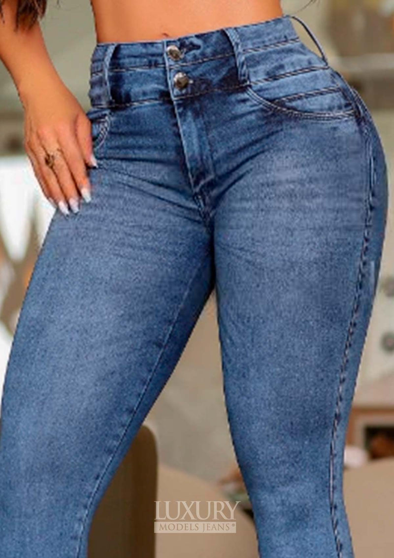 Calça Jeans Modeladora Super Lipo Empina Bumbum Cós Duplo - C551