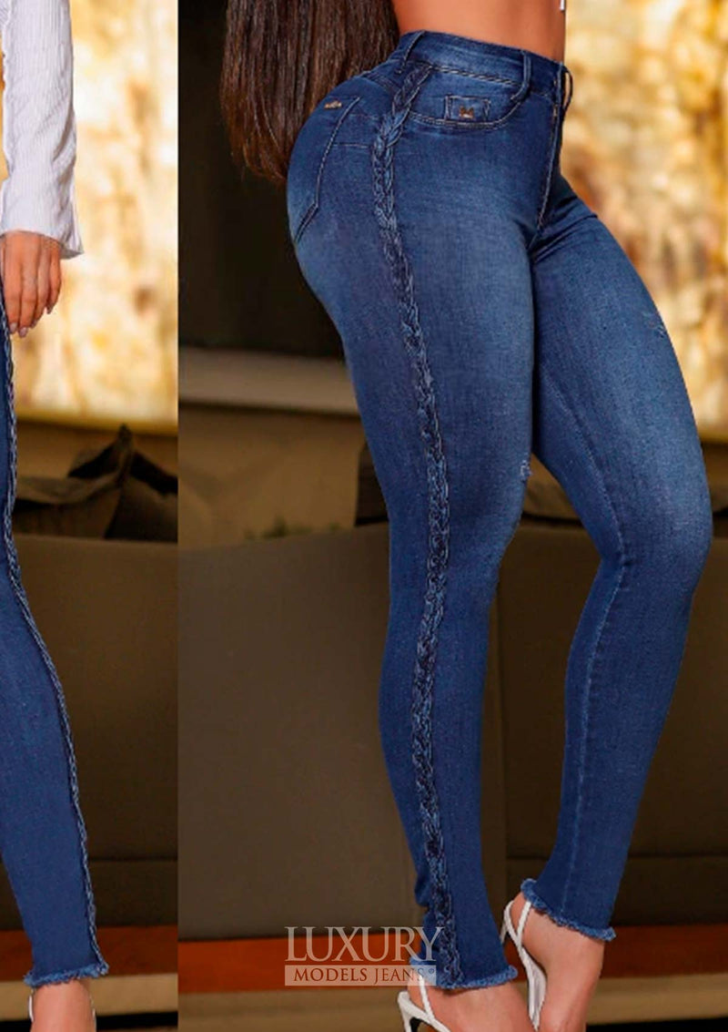 Calça Jeans Modeladora Lipo Empina Bumbum Cós Médio - C555