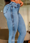 Calça Jeans Modeladora Lipo Empina Bumbum Cós Médio - C555