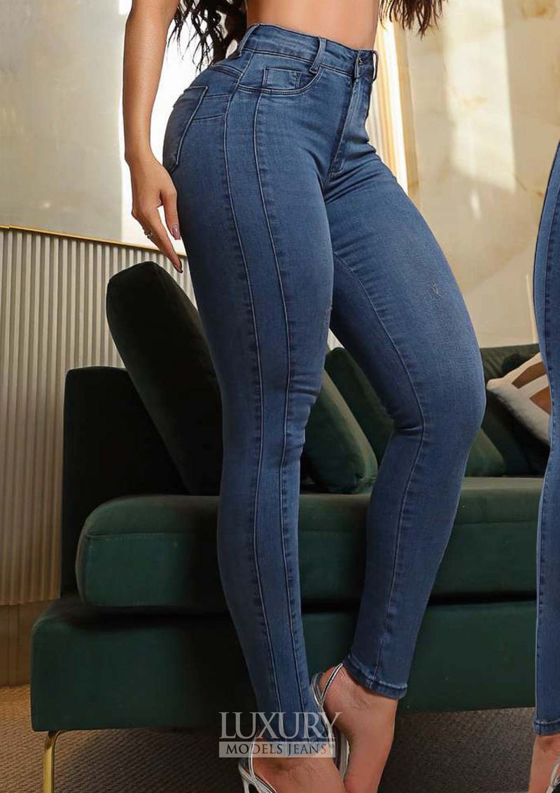 Calça Jeans Modeladora Lipo Empina Bumbum Cós Super Alto - C593