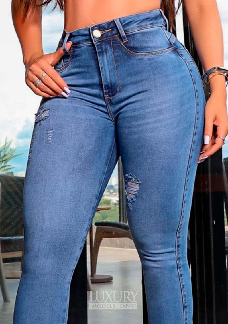 Calça Jeans Modeladora Lipo Empina Bumbum Cós Alto - C594