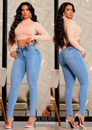 Calça Jeans Modeladora Lipo Empina Bumbum Cós Alto - C594