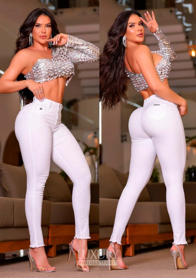 Calça Jeans Modeladora Lipo Empina Bumbum Cós Médio - C603