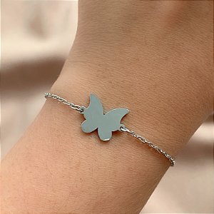 COLAR BORBOLETA ZIRCÔNIAS MINI FOLHEADO A PRATA⭐️